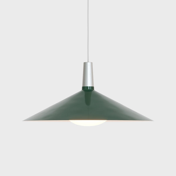 Bower Pendant Light Large in Dark Green + Oval II