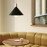 Bower Pendant Light Medium in Dark Green + Sphere IV