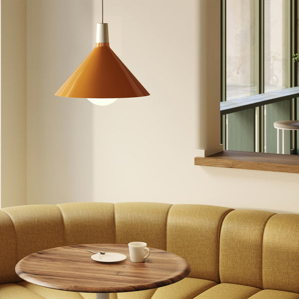 Bower Pendant Light Medium in Yellow + Sphere IV