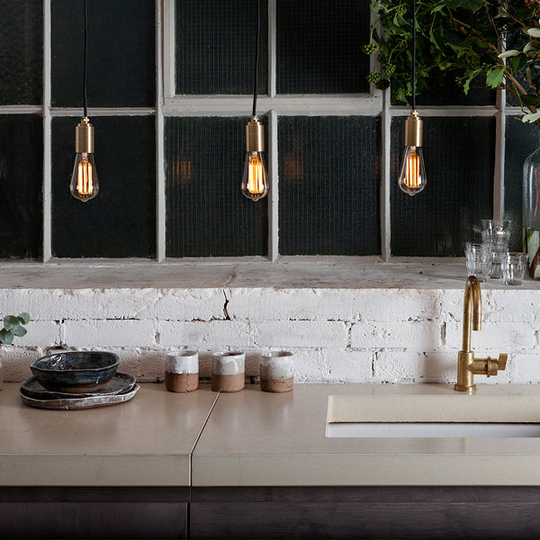 Squirrel Cage Pendant Light in Brass